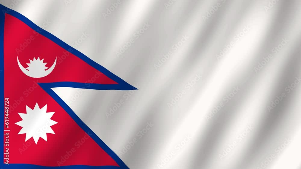 Flag of the Nepal waving animation. looping National Nepal flag animation background 4k Flag of the Nepal waving animation. looping National Nepal flag animation background 4k