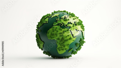 green planet earth globe and ecology with development