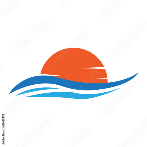 sunset icon design template vector isolated