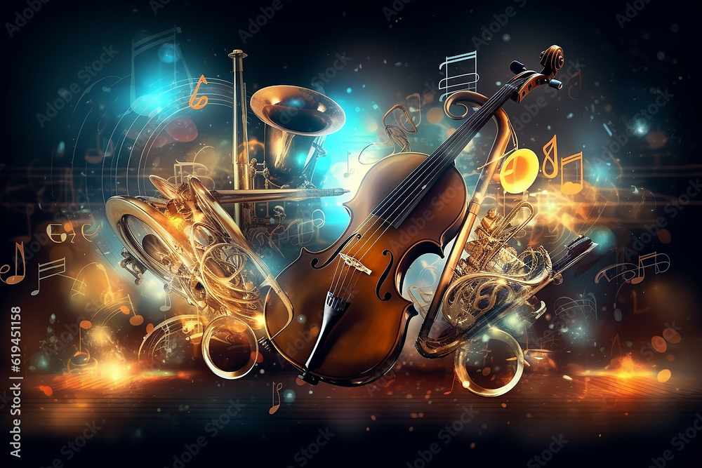 colorful neon background musical style theme abstract musical ...