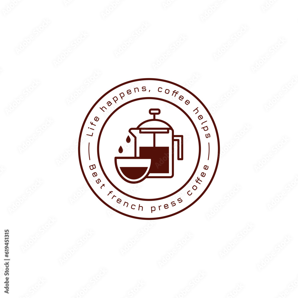 Illustration of french press coffee coffeemaker Illustration of french press coffee coffeemaker