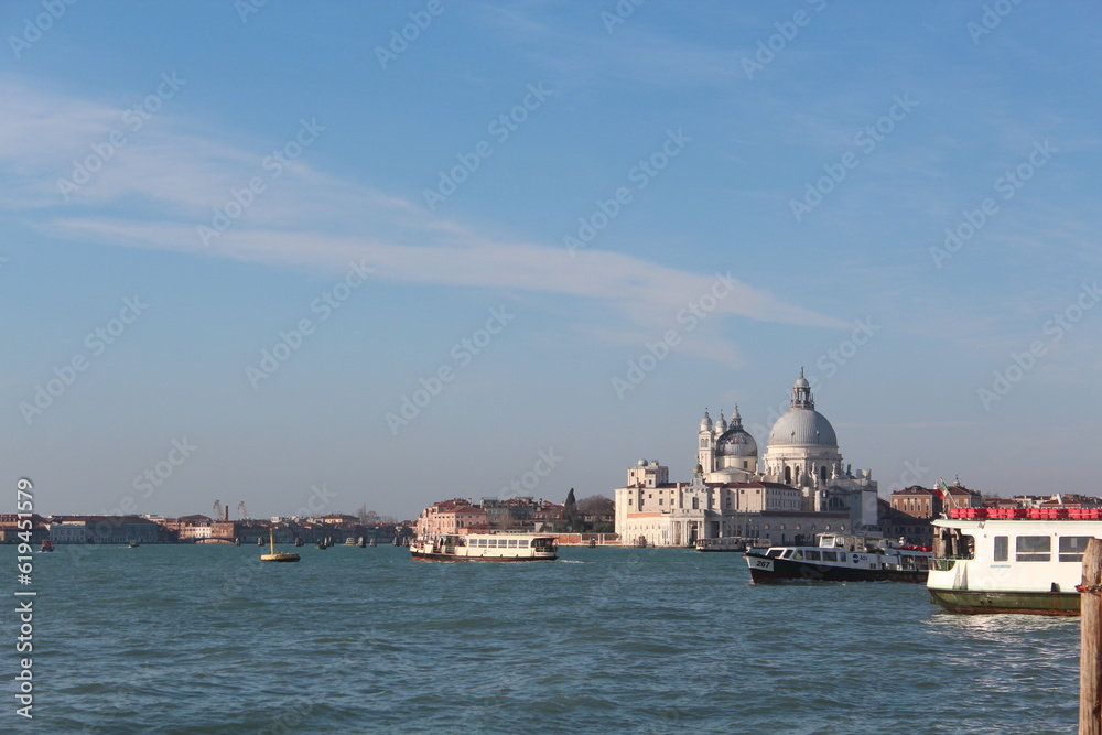 Venice city, gondolas, churches, tourists, canals.. Venice Italy