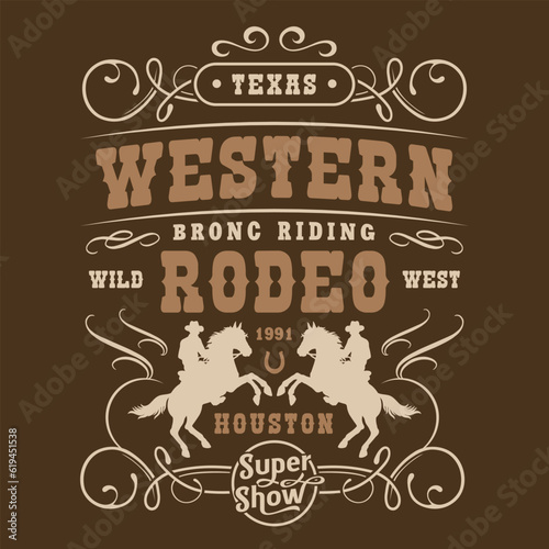 Western rodeo vintage sticker colorful