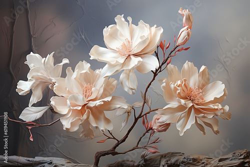 A softly graceful flower against a muted backdrop. AI generative © SANGHYUN