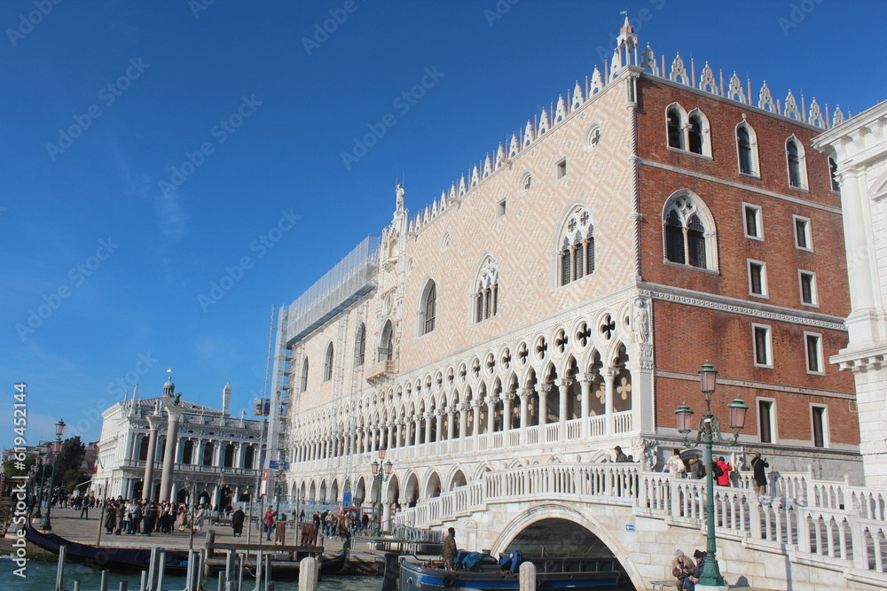 Naklejka premium Venice city, gondolas, churches, tourists, canals.. Venice Italy