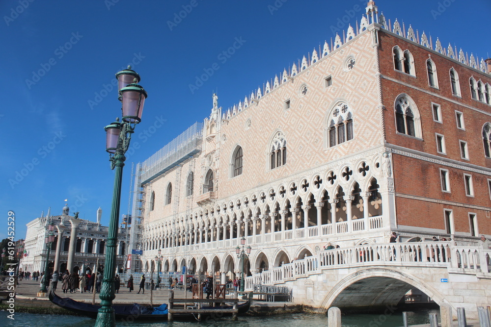 Naklejka premium Venice city, gondolas, churches, tourists, canals.. Venice Italy