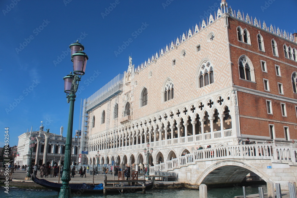 Naklejka premium Venice city, gondolas, churches, tourists, canals.. Venice Italy