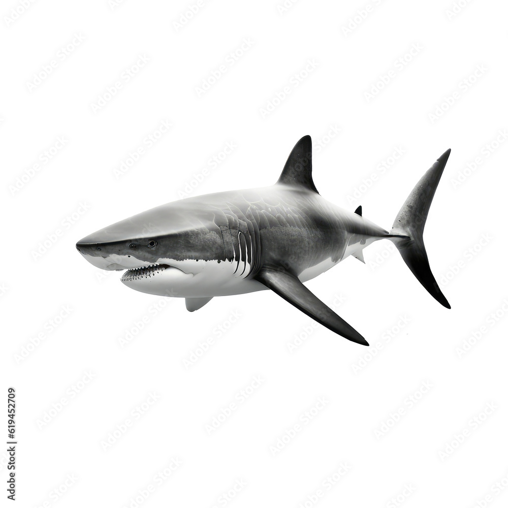Naklejka premium shark swimming isolated on white