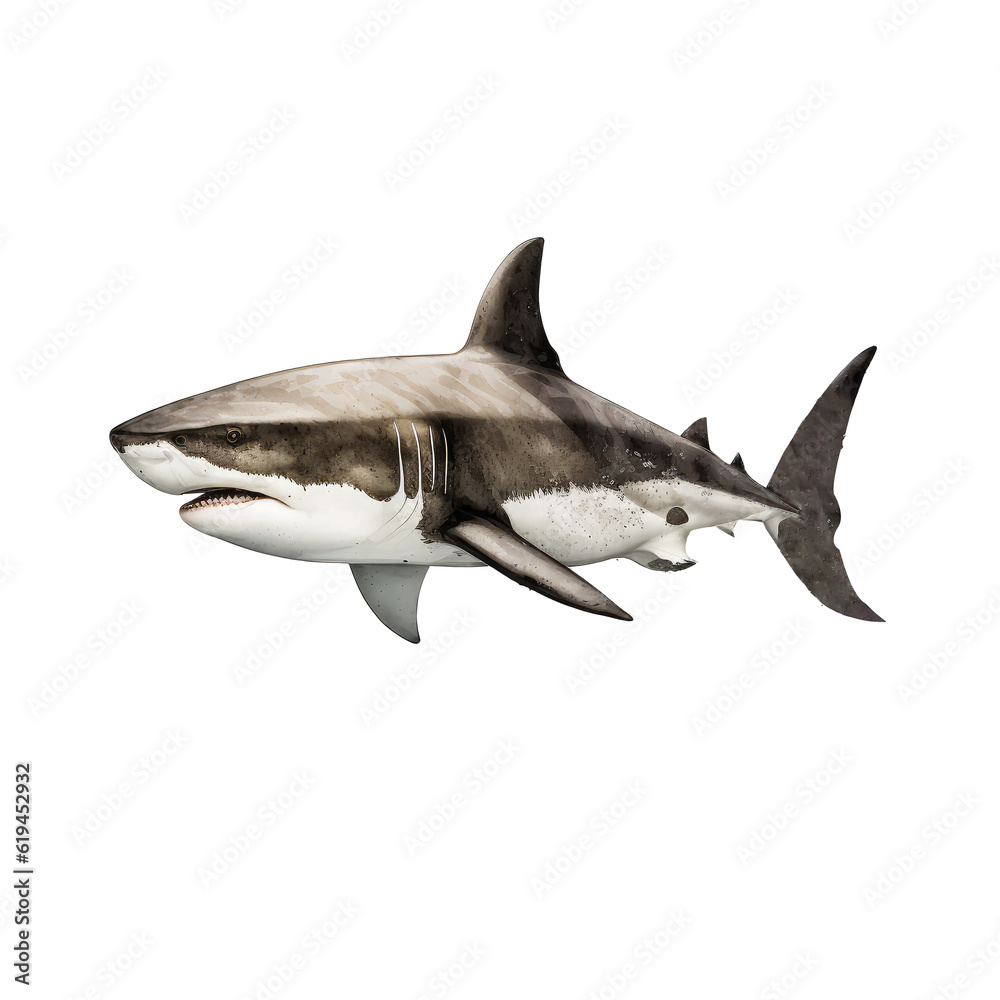 Obraz premium shark swimming isolated on white