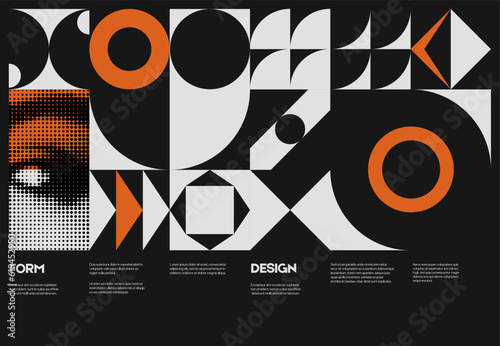 Deconstructed postmodern illustrations feature vector abstract symbols with bold geometric shapes. They are ideal for a variety of uses  such as web backgrounds  poster design and cover art.