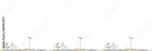 bicycle banner  bicycle seamless print hand drawn in watercolor 