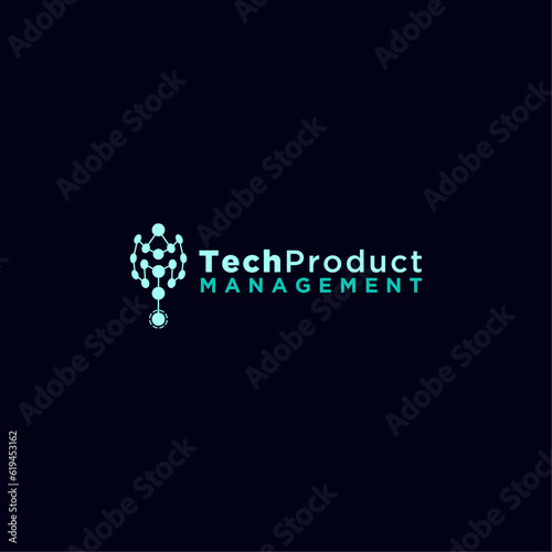 futuristic modern and techno product management vector logo template