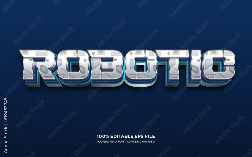 Robot 3d editable text style effect