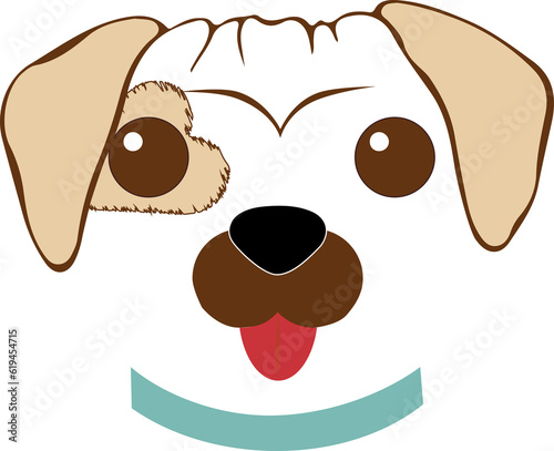 illustrated dog face clipart