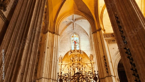Seville Cathedral, Seville, Spain, a breathtaking Gothic masterpiece, the worlds largest cathedral, showcasing stunning art and history