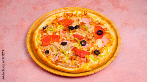 Mixed pizza isolated 