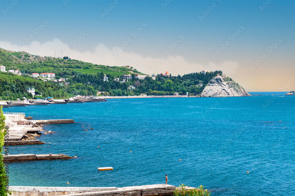 Embankment of the Black Sea in the village of Partenit.