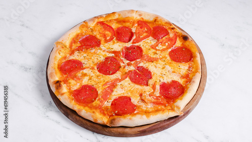 Pizza pepperoni isolated