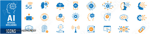AI line icons collection