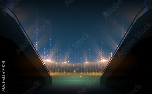 Stadium background with lights effect