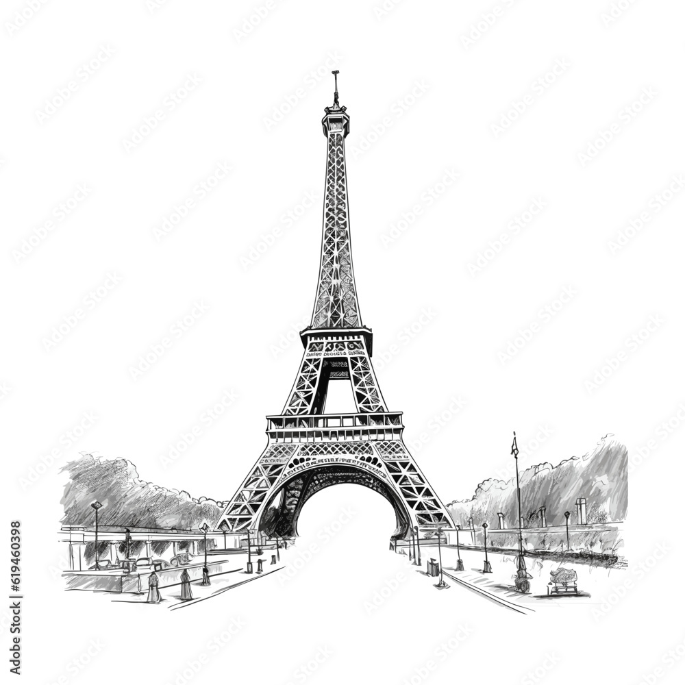 Black and white illustration of a tower.