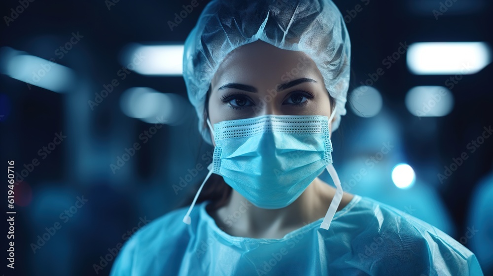 surgeon looking at the camera. generative ai surgeon looking at the camera. generative ai