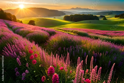 lavender field in the morning generated by AI tool