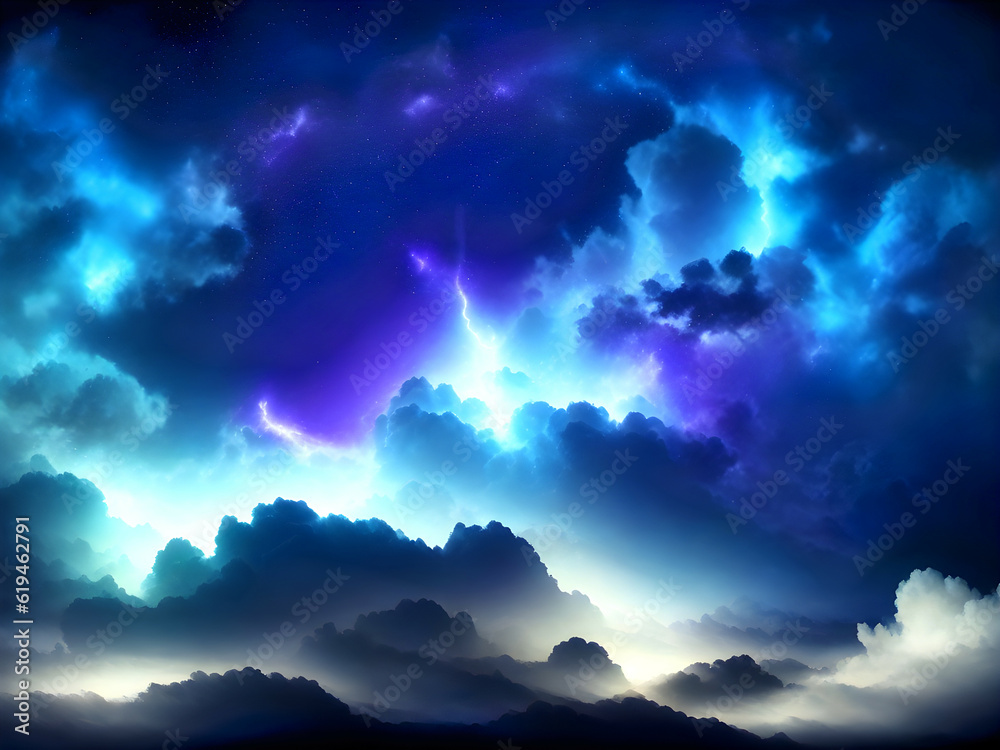 Obraz premium Blue sky with clouds