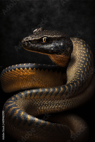Black gold Snake | Kobra