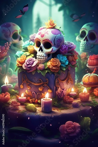 day of the dead head flower