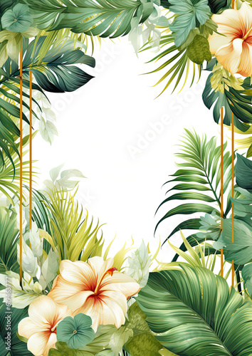 Romantic Floral Wedding Invitation  Elegant Card Invitations Template on Blank Background.