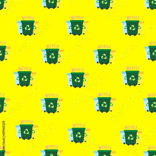 No plastic, go green, Zero waste concepts. Reduce, reuse, refuse, Recycle, Rot - ecological lifestyle and sustainable development. Flat hand drawn style illustrations seamless pattern vector drawing.