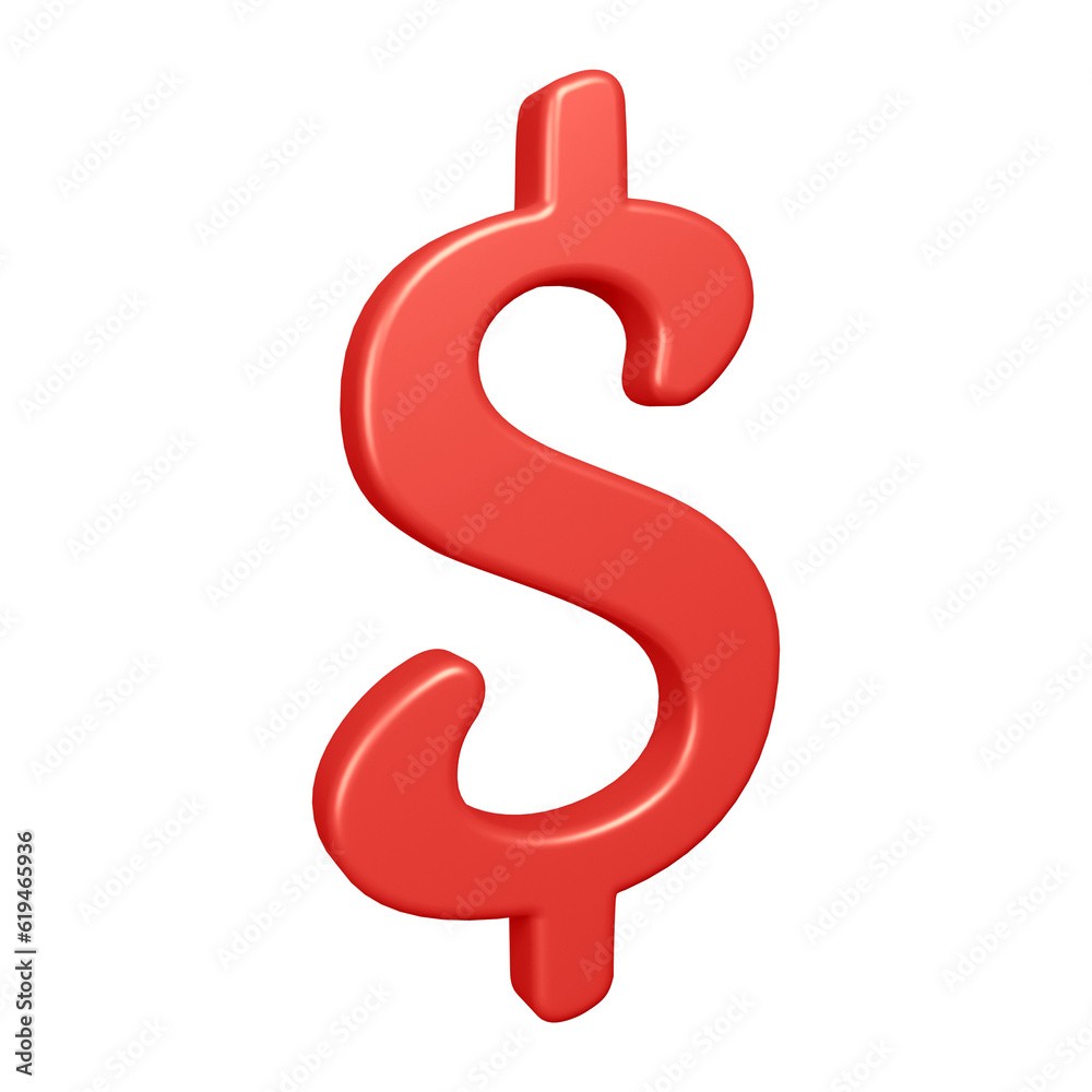 3D red dollar symbol or icon design 3D red dollar symbol or icon design
