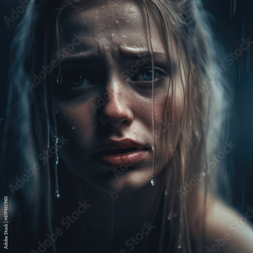girl cry.Sad girl crying