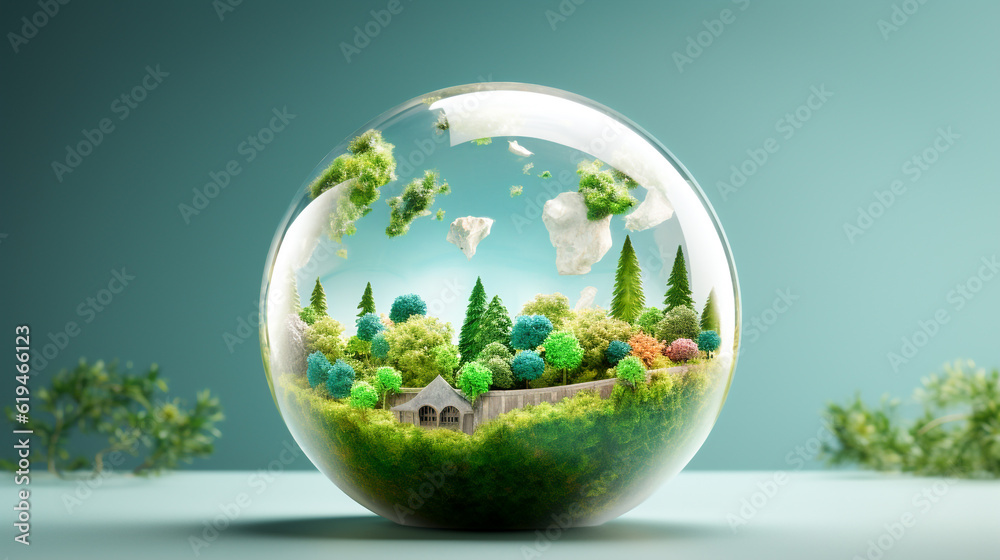 Earth Day Concept A Futuristic World Environment Background,AI Generative