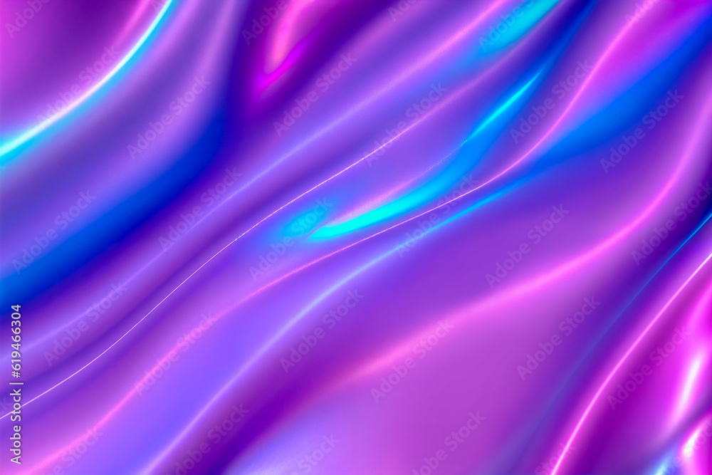 Fototapeta premium Abstract background fluid waving, holographic color, glossy and glowing, Iridescent Texture. - Generative AI