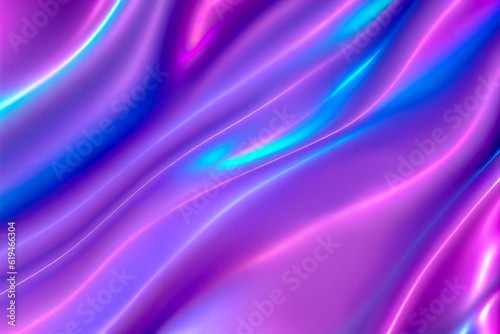 Abstract background fluid waving  holographic color  glossy and glowing  Iridescent Texture.  - Generative AI