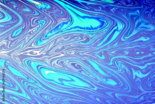 Abstract background fluid waving, holographic color, glossy and glowing, Iridescent Texture. - Generative AI