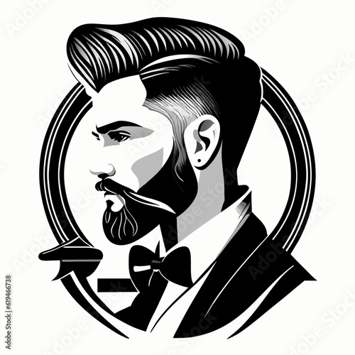 Vintage barber logo hipster labels