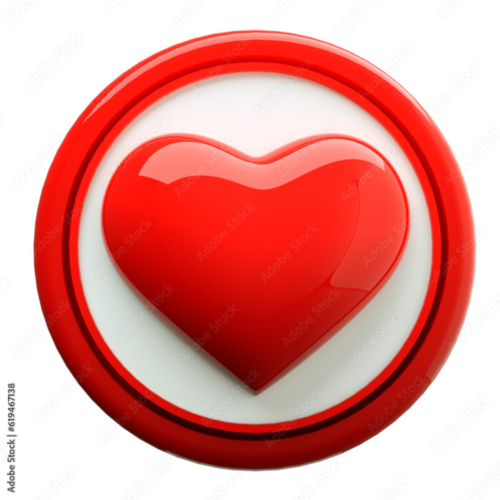 3d rendered heart icon object 3d rendered heart icon object