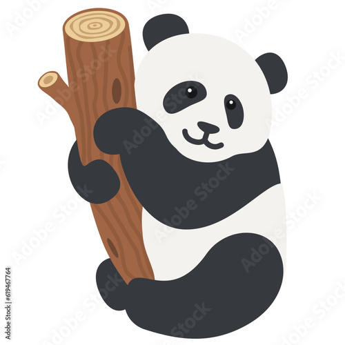 panda bear on tree