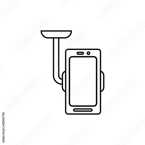 Car phone holder icon. Outline car phone holder vector icon for web design isolated on white background
