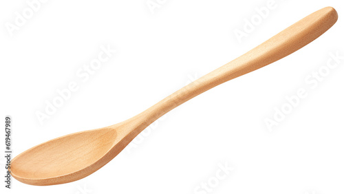 wooden Spoon, isolated on white background, full depth of field photo