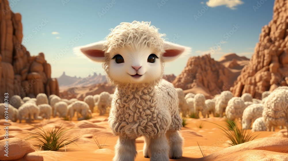 3D sheep Celebrating Eid Al-Adha 3D sheep Celebrating Eid Al-Adha