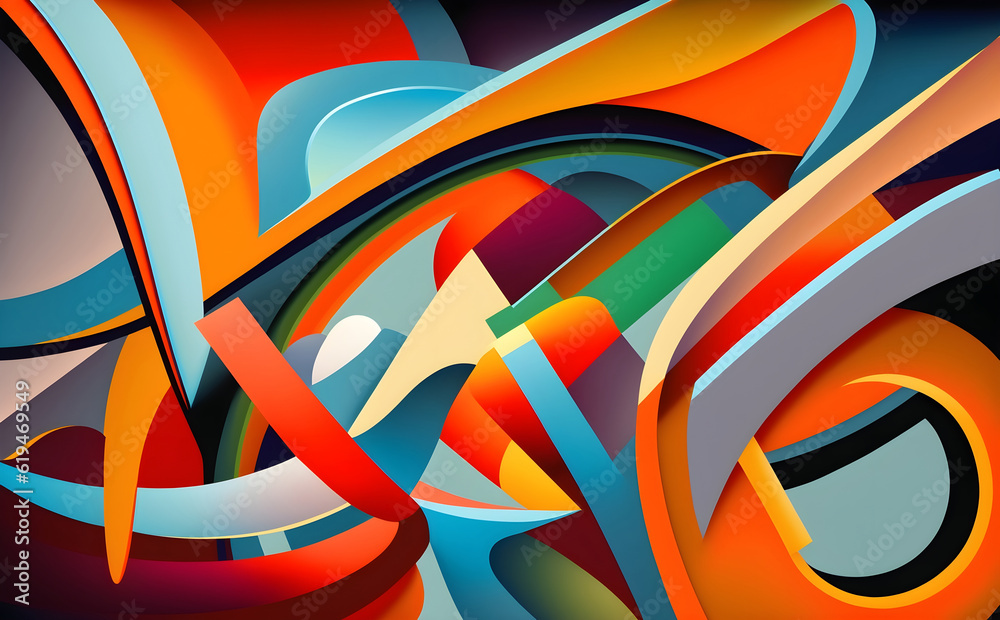 Abstract Bold lines and shapes in vibrant colors, Generative AI Abstract Bold lines and shapes in vibrant colors, Generative AI