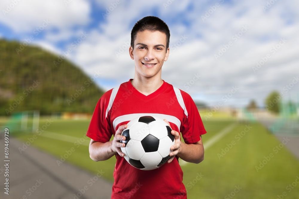 Soccer sports player ready for the match,