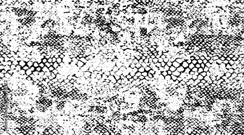 Snakeskin pattern imitation. Lines and spots structural texture. Cool and artsy faux leather background. Abstract vector illustration. Black isolated on white. EPS10 
