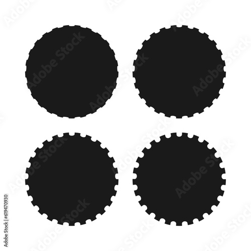 Perforated Edge Circle Shapes Icon Set