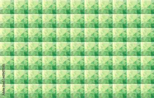 Green abstract background of triangles low poly.	