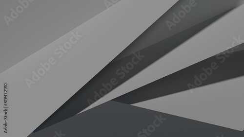 His simple and sophisticated design, which is sharp and straight and modern art. Gray abstract, elegant and modern 3D rendering image.